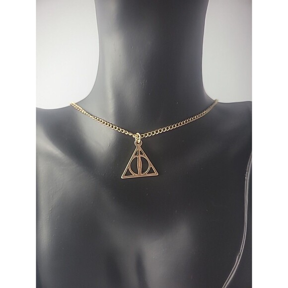 Vintage Harry Potter Deathly Hallows Necklace Pendant Jewelry Costume - Picture 8 of 11